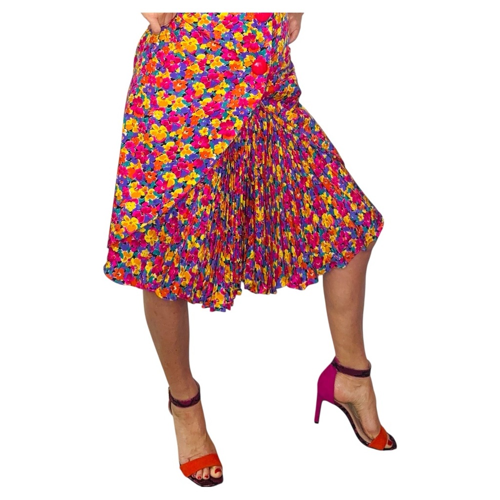 Vintage Nina Raynor 100% Silk Floral Multicolor‎ Statement Dress - Picture 13 of 13